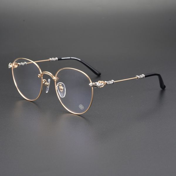 cross flower punk style round glasses cheng zhang han star same myopia frame, White;black
cross flower punk style round glasses cheng zhang han star same myopia frame, White;black