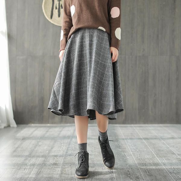 skirts autumn winter skirt fashion women loose blended elastic waist mori girl plaid casual 2021, Black
skirts autumn winter skirt fashion women loose blended elastic waist mori girl plaid casual 2021, Black