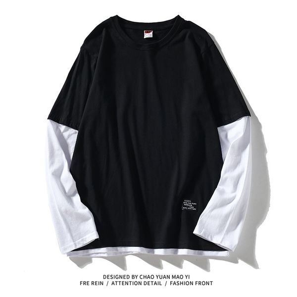 autumn spring fashion oversize fake two pieces tshirt men's long sleeve casual o neck t-shirt for man tees 210722, White;black
autumn spring fashion oversize fake two pieces tshirt men's long sleeve casual o neck t-shirt for man tees 210722, White;black
