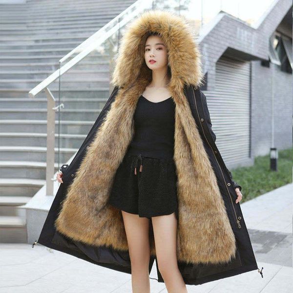 women's fur & faux 2021 middle and long detachable raccoon dog grass coat autumn winter, Black
women's fur & faux 2021 middle and long detachable raccoon dog grass coat autumn winter, Black