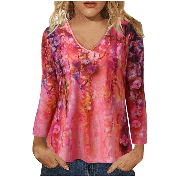 women's blouses & shirts flower printed irregular womens long sleeves v-neck casual female tee bottoming loose ladies blouse, White
women's blouses & shirts flower printed irregular womens long sleeves v-neck casual female tee bottoming loose ladies blouse, White