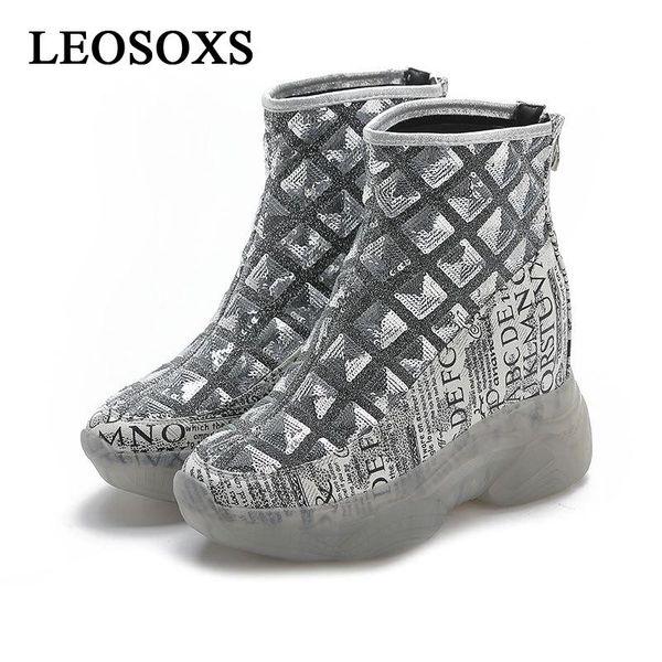 boots women woman internal increase shoes ladies bling ankle female brand motorcycle warm platform sequined, Black 
boots women woman internal increase shoes ladies bling ankle female brand motorcycle warm platform sequined, Black