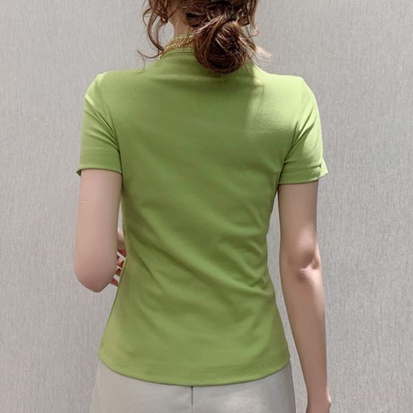 new summer korean style t-shirt girls fashion v-neck drape mesh spliced shiny beading women short sleeve tees 2021 t13101a i0vh, White
new summer korean style t-shirt girls fashion v-neck drape mesh spliced shiny beading women short sleeve tees 2021 t13101a i0vh, White