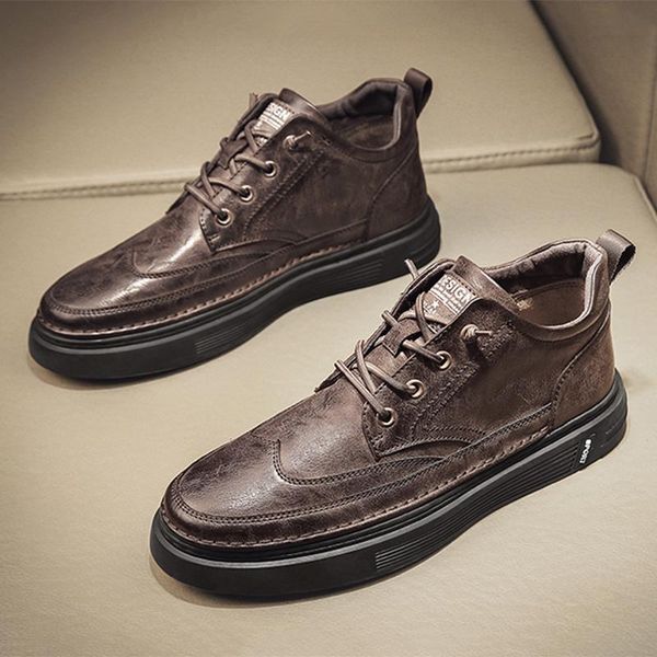 leisure shoes brogue boots high durable shoes for man mature hormone casual man show mirco fiber vamp sytle, Black
leisure shoes brogue boots high durable shoes for man mature hormone casual man show mirco fiber vamp sytle, Black