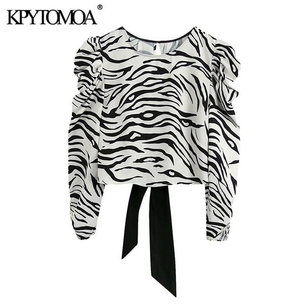 kpytomoa women fashion animal print cropped blouses vintage puff sleeve backless bow tied female shirts chic 21302, White
kpytomoa women fashion animal print cropped blouses vintage puff sleeve backless bow tied female shirts chic 21302, White