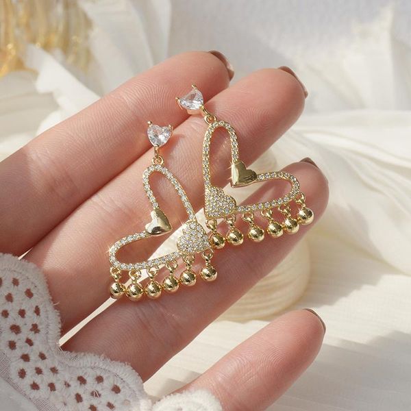 s925 sterling silver needle delicate zircon cz pierced stud earrings for women 14k real gold heart tassel earrings, Golden;silver
s925 sterling silver needle delicate zircon cz pierced stud earrings for women 14k real gold heart tassel earrings, Golden;silver