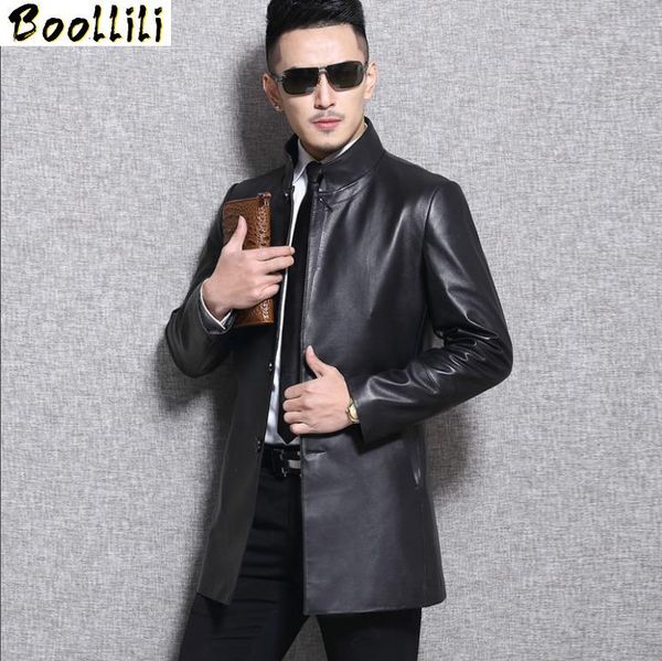 men's leather & faux boollili genuine jacket men long sheepskin coat spring autumn slim windbreaker real jackets, Black 
men's leather & faux boollili genuine jacket men long sheepskin coat spring autumn slim windbreaker real jackets, Black