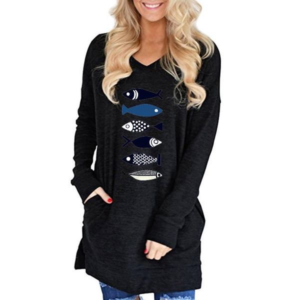 women's t-shirt vicabo fishes-printed t-shirts women split long sleeve v neck casual loose pockets graphic tee shirts woman clothig, White
women's t-shirt vicabo fishes-printed t-shirts women split long sleeve v neck casual loose pockets graphic tee shirts woman clothig, White
