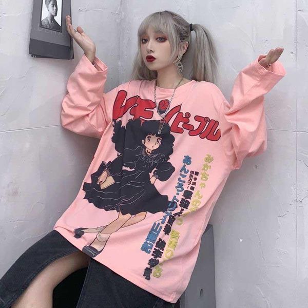 harajuku tshirt streetwear anime t shirt females cool cartoon print hip hop streetwear funny print casual pink oversized, White
harajuku tshirt streetwear anime t shirt females cool cartoon print hip hop streetwear funny print casual pink oversized, White