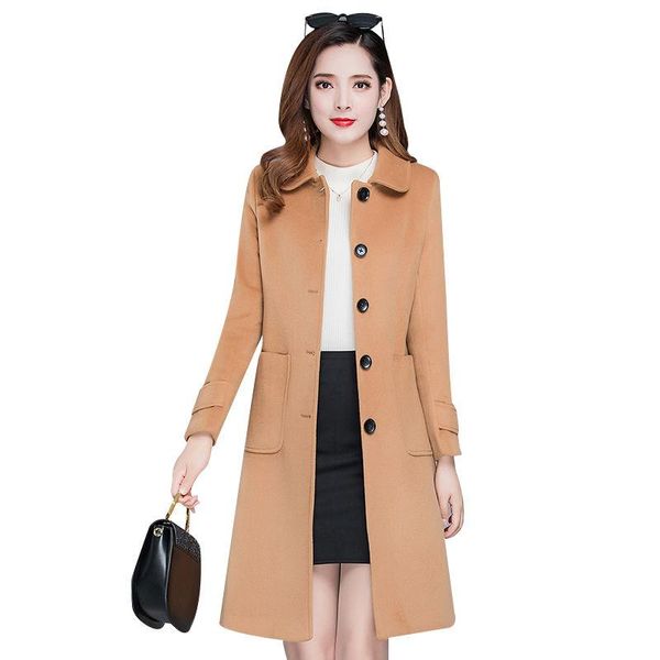 women's wool & blends winter woolen coat women mid-length style big size 5xl variety of colors single-breasted fashion lady outwear, Black
women's wool & blends winter woolen coat women mid-length style big size 5xl variety of colors single-breasted fashion lady outwear, Black