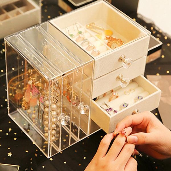 jewelry pouches, bags earrings necklace storage box transparent large capacity earring stand cosmetic, Pink;blue
jewelry pouches, bags earrings necklace storage box transparent large capacity earring stand cosmetic, Pink;blue