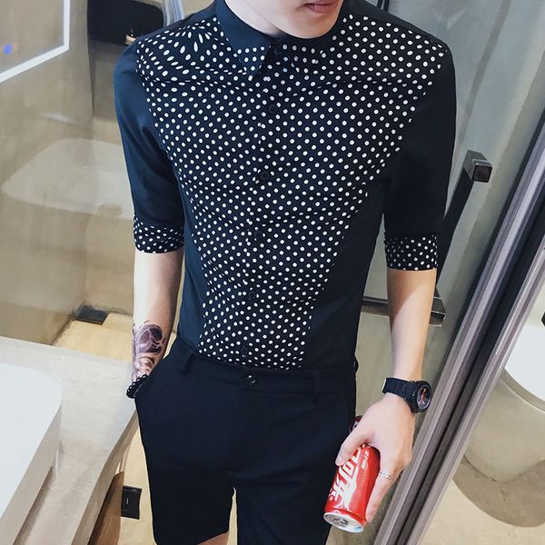 spring male shirt new brand 2021 fashion polk dot men's shirts dressed half sleeve shreds design streetwear night club tuxedo 3xl knek, White;black
spring male shirt new brand 2021 fashion polk dot men's shirts dressed half sleeve shreds design streetwear night club tuxedo 3xl knek, White;black