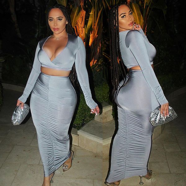 two piece set deep v neck long sleeve crop and skirt club outfits autumn winter matching sets d70-ce30, White
two piece set deep v neck long sleeve crop and skirt club outfits autumn winter matching sets d70-ce30, White