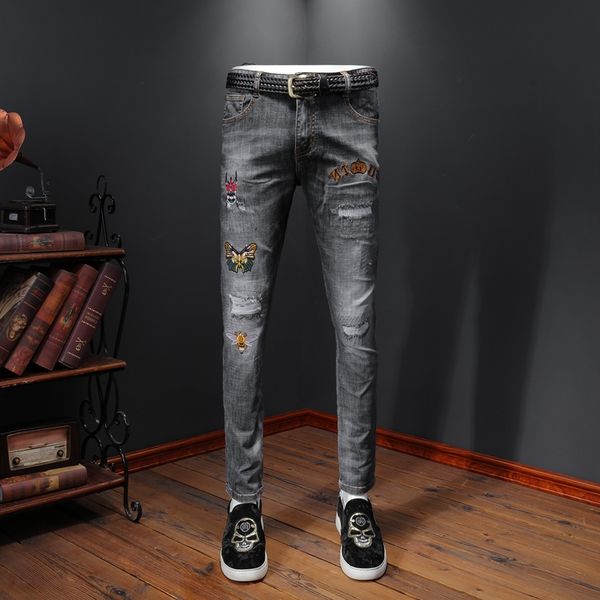 2021 spring denim of men in straight line casual fashion ripped male jeans classic black cotton hip hop pants brim 3li6, Blue
2021 spring denim of men in straight line casual fashion ripped male jeans classic black cotton hip hop pants brim 3li6, Blue