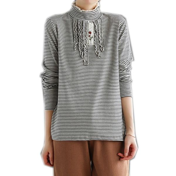 women's t-shirt women tassel t shirt for spring autumn long sleeve striped turtleneck retro vintage big loose cotton lace a12281315, White
women's t-shirt women tassel t shirt for spring autumn long sleeve striped turtleneck retro vintage big loose cotton lace a12281315, White
