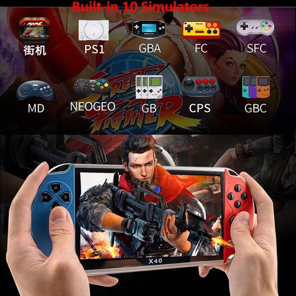 portable game players x40/12 plus video 7inch lcd double rocker handheld retro console mp5 player tf card for 3000 games
portable game players x40/12 plus video 7inch lcd double rocker handheld retro console mp5 player tf card for 3000 games
