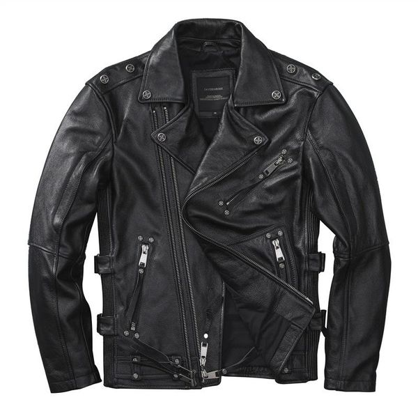men's leather & faux individuality genuine men light luxury cowhide male bomber motorcycle biker gun fashion tough guy spring jacket, Black
men's leather & faux individuality genuine men light luxury cowhide male bomber motorcycle biker gun fashion tough guy spring jacket, Black