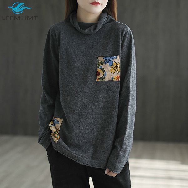 2021 new women winter fashion floral pocket patchwork turtleneck long sleeve t-shirt female casual vintage pullover knitted tee wrla, White
2021 new women winter fashion floral pocket patchwork turtleneck long sleeve t-shirt female casual vintage pullover knitted tee wrla, White