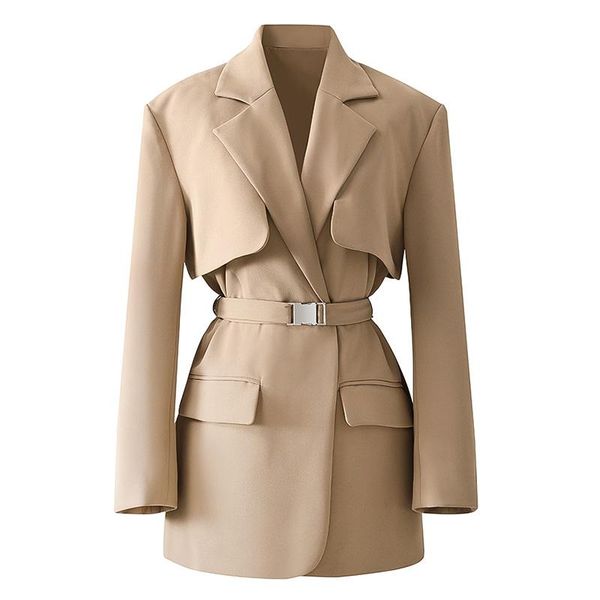 women's suits & blazers fitaylor spring 2021 solid color casual adjustable waist suit jacket coat loose street long sleeve with belt, White;black
women's suits & blazers fitaylor spring 2021 solid color casual adjustable waist suit jacket coat loose street long sleeve with belt, White;black