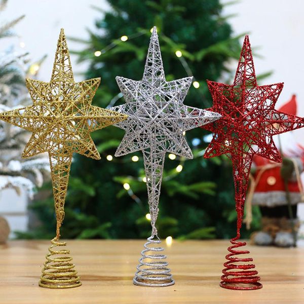 christmas decorations 1pc eight pointed star tree er party xmas ornament top