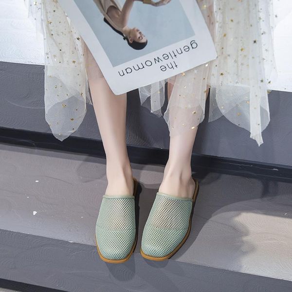 slippers mesh breathable women square toe mules flat heel shoes summer elegant indoor closed 2021, Black
slippers mesh breathable women square toe mules flat heel shoes summer elegant indoor closed 2021, Black