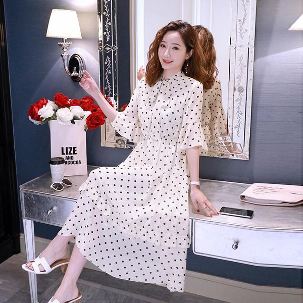 maternity dresses 8521# clothes summer chiffon short sleeve easy matching loose polka dot dress for pregnant women mom, White
maternity dresses 8521# clothes summer chiffon short sleeve easy matching loose polka dot dress for pregnant women mom, White