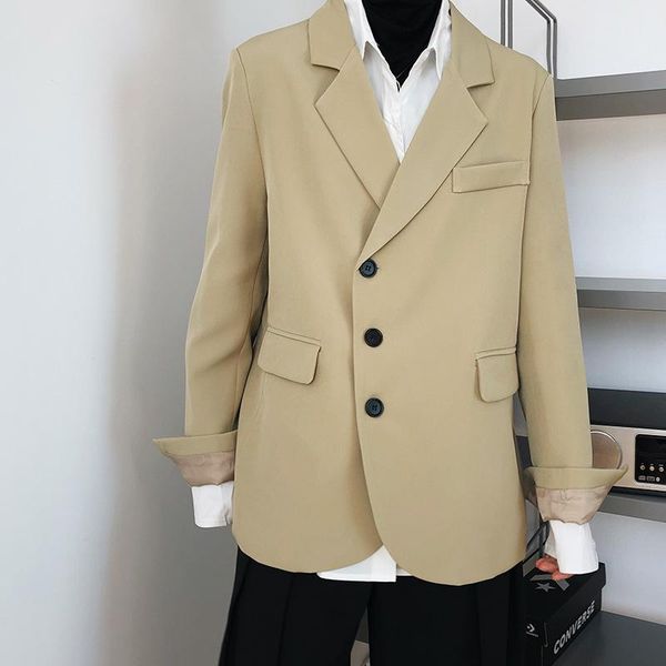 women's suits & blazers women khaki button split blazer lapel long sleeve loose fit jacket fashion tide spring autumn 2021, White;black
women's suits & blazers women khaki button split blazer lapel long sleeve loose fit jacket fashion tide spring autumn 2021, White;black
