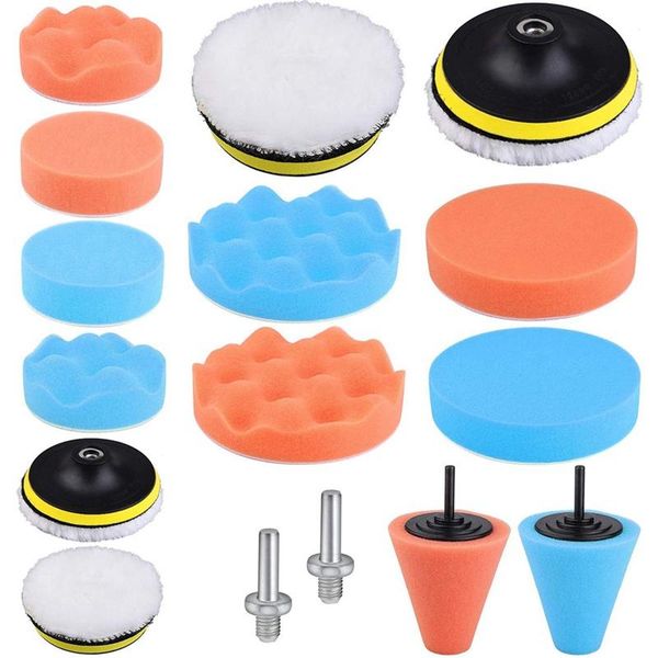 care products 16 pack car polishing sponge kits pads buffing waxing set with drill adapter
care products 16 pack car polishing sponge kits pads buffing waxing set with drill adapter
