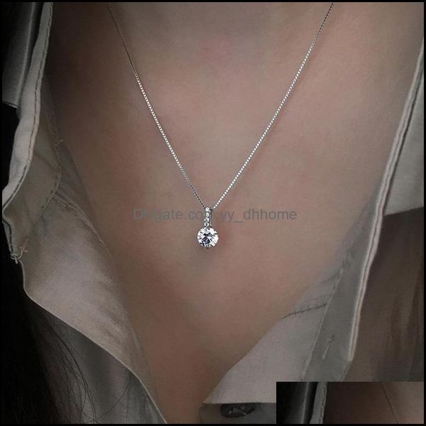 pendant necklaces & pendants jewelry 925 sterling sier geometric drop necklace clavicle chain women fashion shine zircon delivery 2021 fbxie, Silver
pendant necklaces & pendants jewelry 925 sterling sier geometric drop necklace clavicle chain women fashion shine zircon delivery 2021 fbxie, Silver