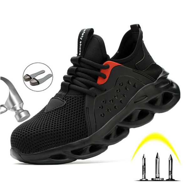 boots work safety shoes for men summer breathable working steel toe anti-smashing construction sneakers, Black
boots work safety shoes for men summer breathable working steel toe anti-smashing construction sneakers, Black