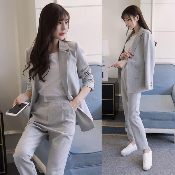women's suits & blazers thickened small suit trousers two sets of women 2021 autumn and winter ol casual solid color wild loose, White;black
women's suits & blazers thickened small suit trousers two sets of women 2021 autumn and winter ol casual solid color wild loose, White;black