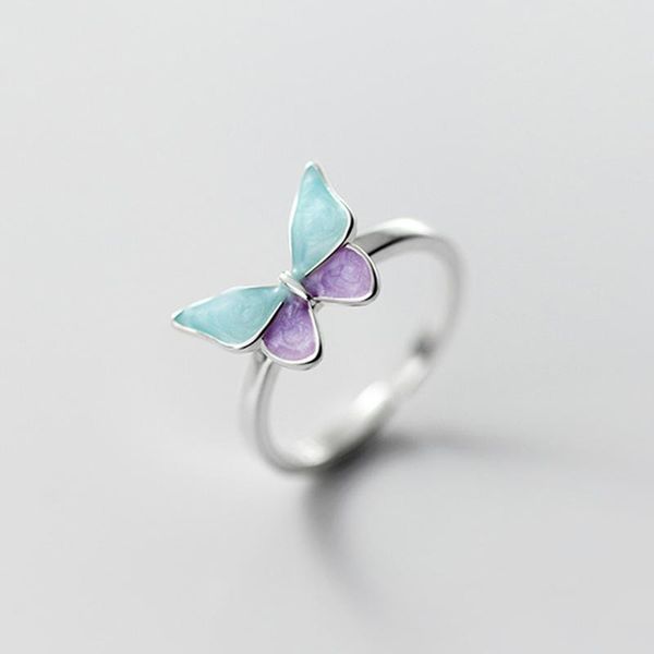 cluster rings 925 sterling silver korean enamel blue purple color butterfly ring adjust size unique design insect jewelry, Golden;silver
cluster rings 925 sterling silver korean enamel blue purple color butterfly ring adjust size unique design insect jewelry, Golden;silver