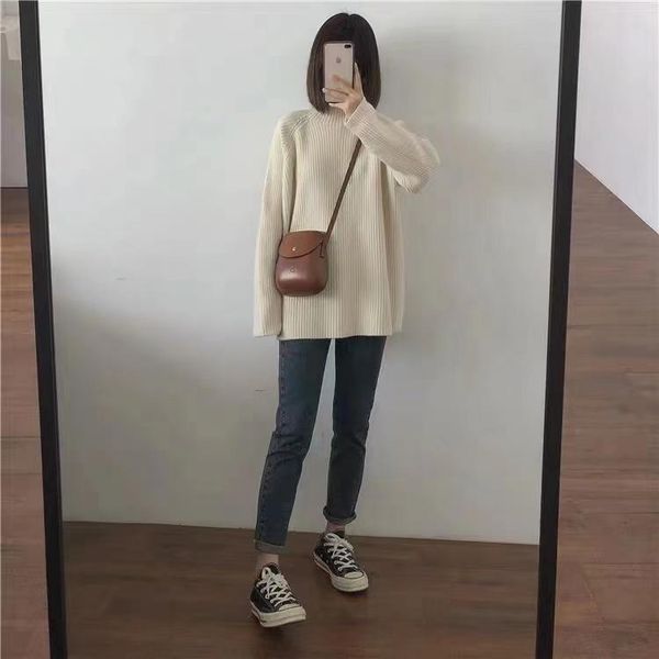 women's sweaters loose, wild and thickened andy cashmere long sleeve casual knitted jumper fashion slim elasticity, White;black
women's sweaters loose, wild and thickened andy cashmere long sleeve casual knitted jumper fashion slim elasticity, White;black