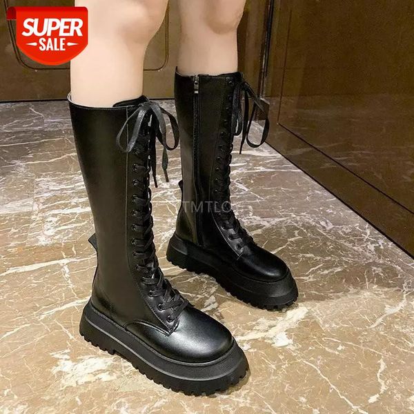 women luxury mid calf boots lace up platform ladies non slip zipper pu leather fashion casual female footwear botas mujer #t56o, Black
women luxury mid calf boots lace up platform ladies non slip zipper pu leather fashion casual female footwear botas mujer #t56o, Black