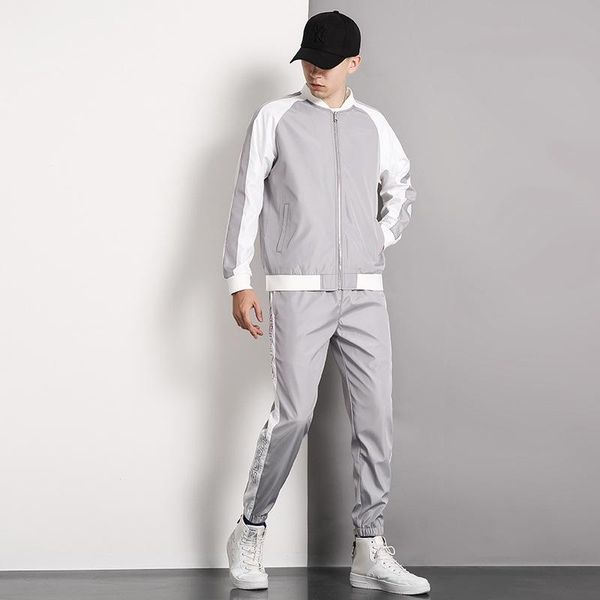 men's tracksuits autumn casual sweatshirt sports suit men 2021 korean version of the trend baseball collar jacket outfit set, Gray
men's tracksuits autumn casual sweatshirt sports suit men 2021 korean version of the trend baseball collar jacket outfit set, Gray