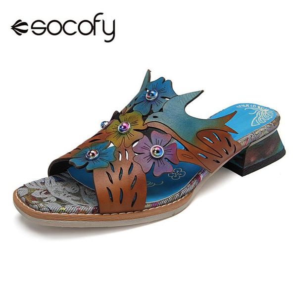 slippers socofy retro bohemian women summer vintage genuine leather slides chunky block heel 3cm ladies shoes woman, Black
slippers socofy retro bohemian women summer vintage genuine leather slides chunky block heel 3cm ladies shoes woman, Black