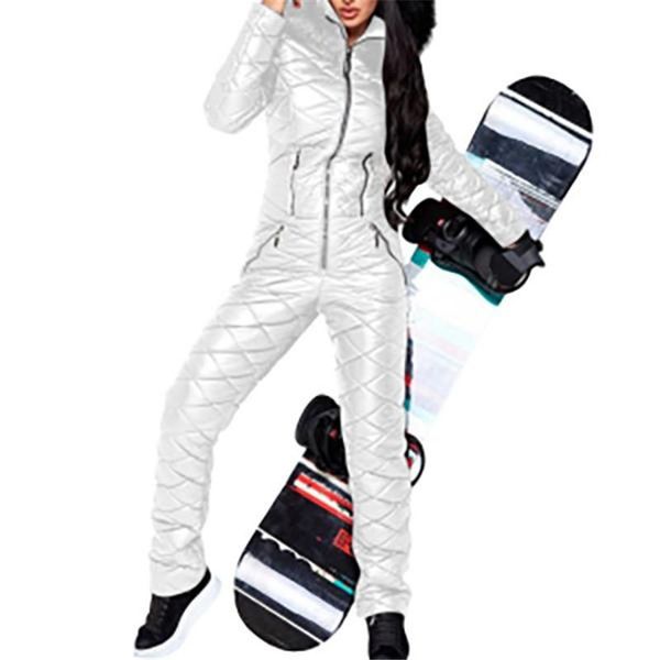 women's two piece pants solid color zipper jumpsuit straight padded coat warm thick casual, White
women's two piece pants solid color zipper jumpsuit straight padded coat warm thick casual, White