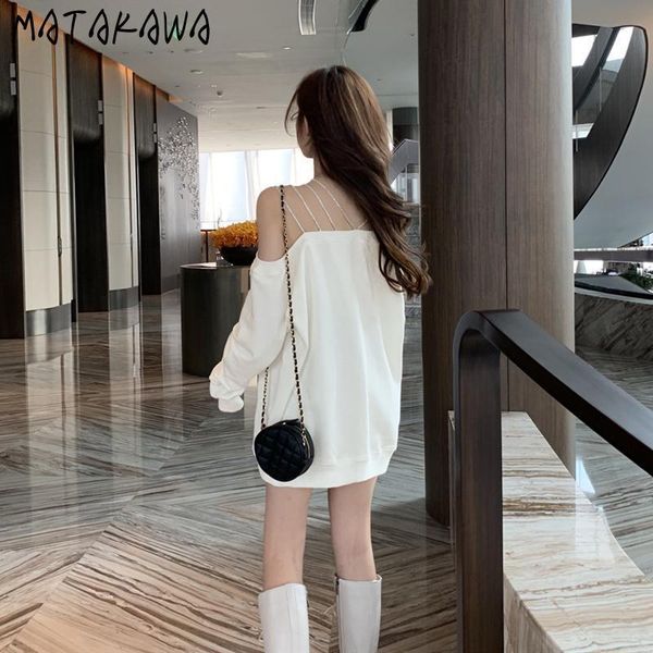 women's hoodies & sweatshirts matakawa mid-length slash neck off-shoulder sweatshirt women loose long-sleeved woman hoodie sling one-sh, Black
women's hoodies & sweatshirts matakawa mid-length slash neck off-shoulder sweatshirt women loose long-sleeved woman hoodie sling one-sh, Black