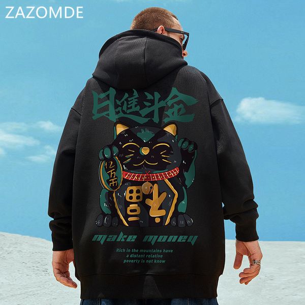 men's hoodies & sweatshirts zazomde fashion fortune cat printing with hood hip hop streetwear hoodies casual winter elasticity male swe, Black
men's hoodies & sweatshirts zazomde fashion fortune cat printing with hood hip hop streetwear hoodies casual winter elasticity male swe, Black