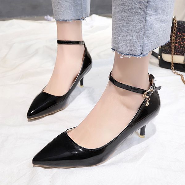 women wedding shoes ol office medium heels ankle strap pumps white bridal shoes low heels dress shoes woman zapatos mujer n7113dress, Black
women wedding shoes ol office medium heels ankle strap pumps white bridal shoes low heels dress shoes woman zapatos mujer n7113dress, Black