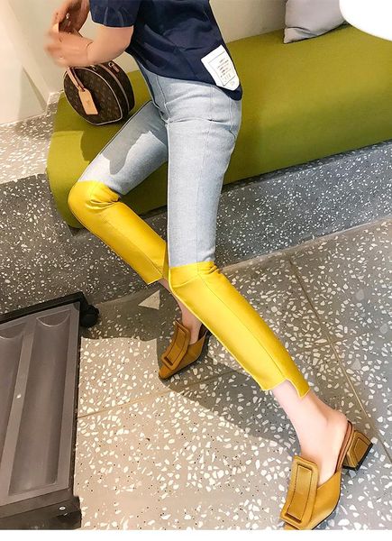 women's jeans 2021 fashion stitching contrast color thin high waist pencil pants light patchwork female summer denim, Blue
women's jeans 2021 fashion stitching contrast color thin high waist pencil pants light patchwork female summer denim, Blue
