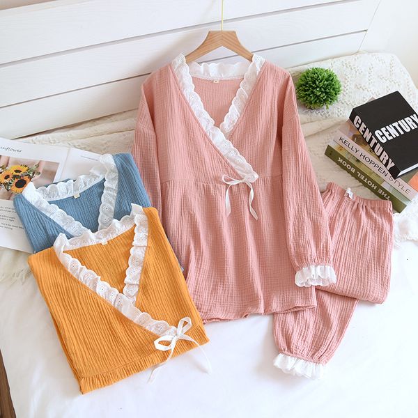 2021 japanese new style spring and summer thin homewear, pure cotton pajamas for pregnant women, postpartum nursing home service myvo, Black;brown
2021 japanese new style spring and summer thin homewear, pure cotton pajamas for pregnant women, postpartum nursing home service myvo, Black;brown