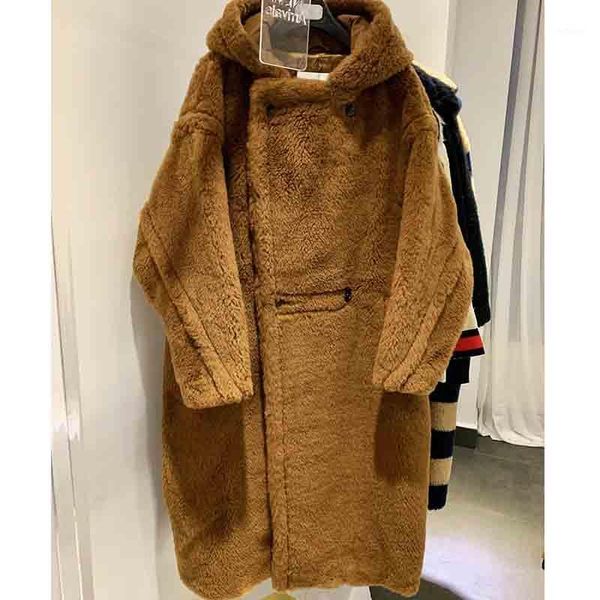 hooded 2021 winter long coat women teddy bear parka tobacco double breasted alpaca wool fur outwear fashion women's & blends, Black
hooded 2021 winter long coat women teddy bear parka tobacco double breasted alpaca wool fur outwear fashion women's & blends, Black