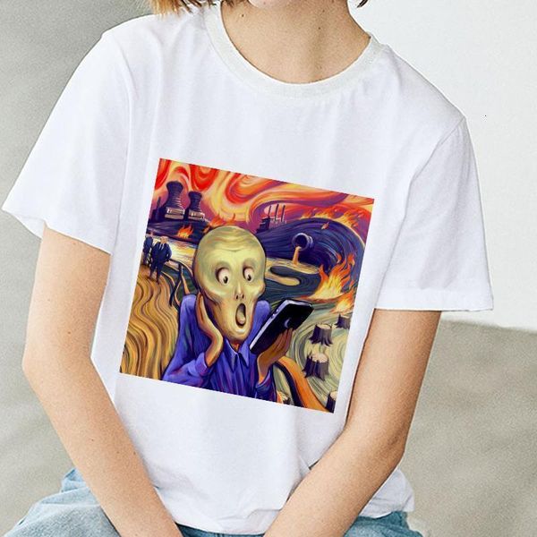 summer spoof oil painting t shirt women harajuku aesthetics thin section white female t-shirt clothing funny fashion tshirt
summer spoof oil painting t shirt women harajuku aesthetics thin section white female t-shirt clothing funny fashion tshirt