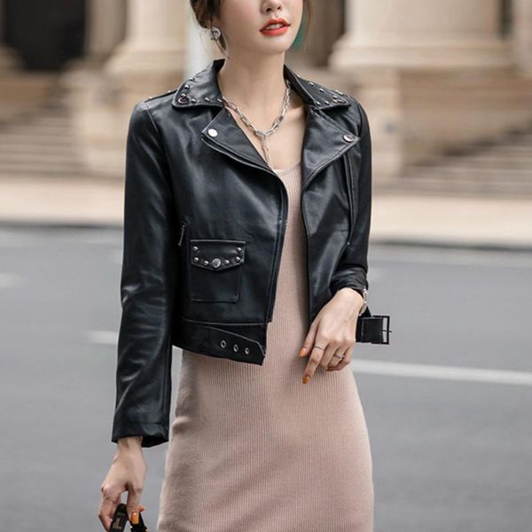 women's jackets rivet pu leather jacket black suede bike autumn winter coat hitchhiker faux moto woman short, Black;brown
women's jackets rivet pu leather jacket black suede bike autumn winter coat hitchhiker faux moto woman short, Black;brown