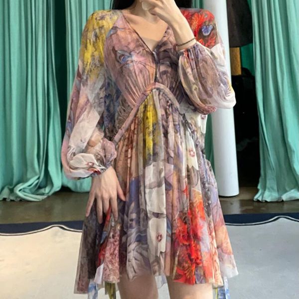 casual dresses 100% silk printed v-neck high waist long sleeve mini dress, Black;gray
casual dresses 100% silk printed v-neck high waist long sleeve mini dress, Black;gray