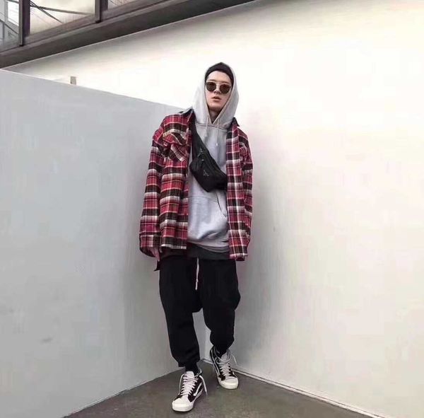 feel of god fog stripe plaid high street loose fitting men's and women's 5 season long sleeve shirt denim collar coatc42t, White
feel of god fog stripe plaid high street loose fitting men's and women's 5 season long sleeve shirt denim collar coatc42t, White