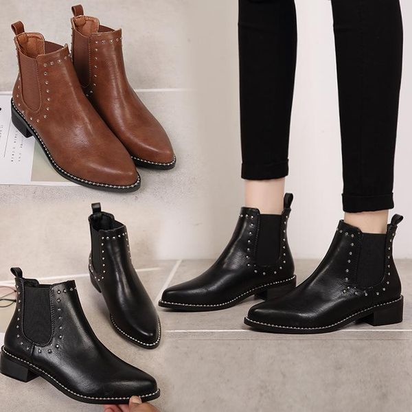boots 2021 spring and autumn winter rivet short female simple pointed thick with thin skinny women, Black
boots 2021 spring and autumn winter rivet short female simple pointed thick with thin skinny women, Black