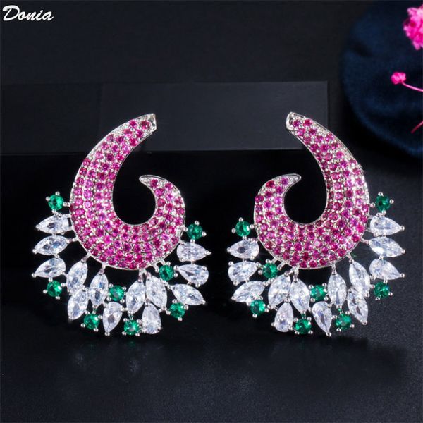 donia jewelry european and american copper micro inlaid zirconia earrings fashion trend earrings atmosphere luxury high-grade color earrings, Silver
donia jewelry european and american copper micro inlaid zirconia earrings fashion trend earrings atmosphere luxury high-grade color earrings, Silver