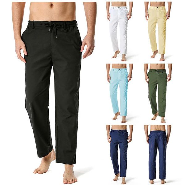 men's pants cotton linen loose casual lightweight elastic waist yoga home joggers men, Black
men's pants cotton linen loose casual lightweight elastic waist yoga home joggers men, Black